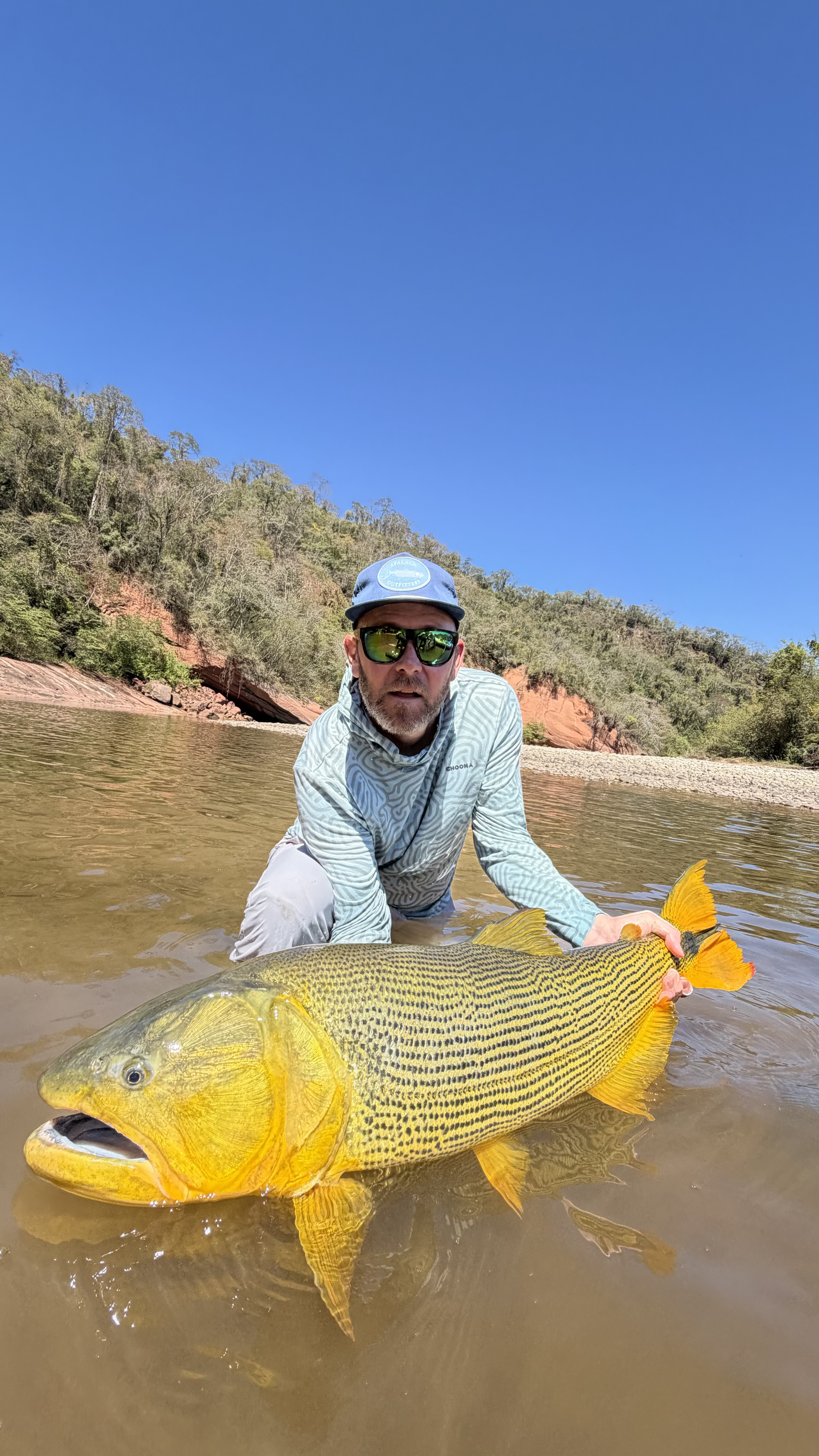 Mike with the dorado of well over a meter he landed on the third day
