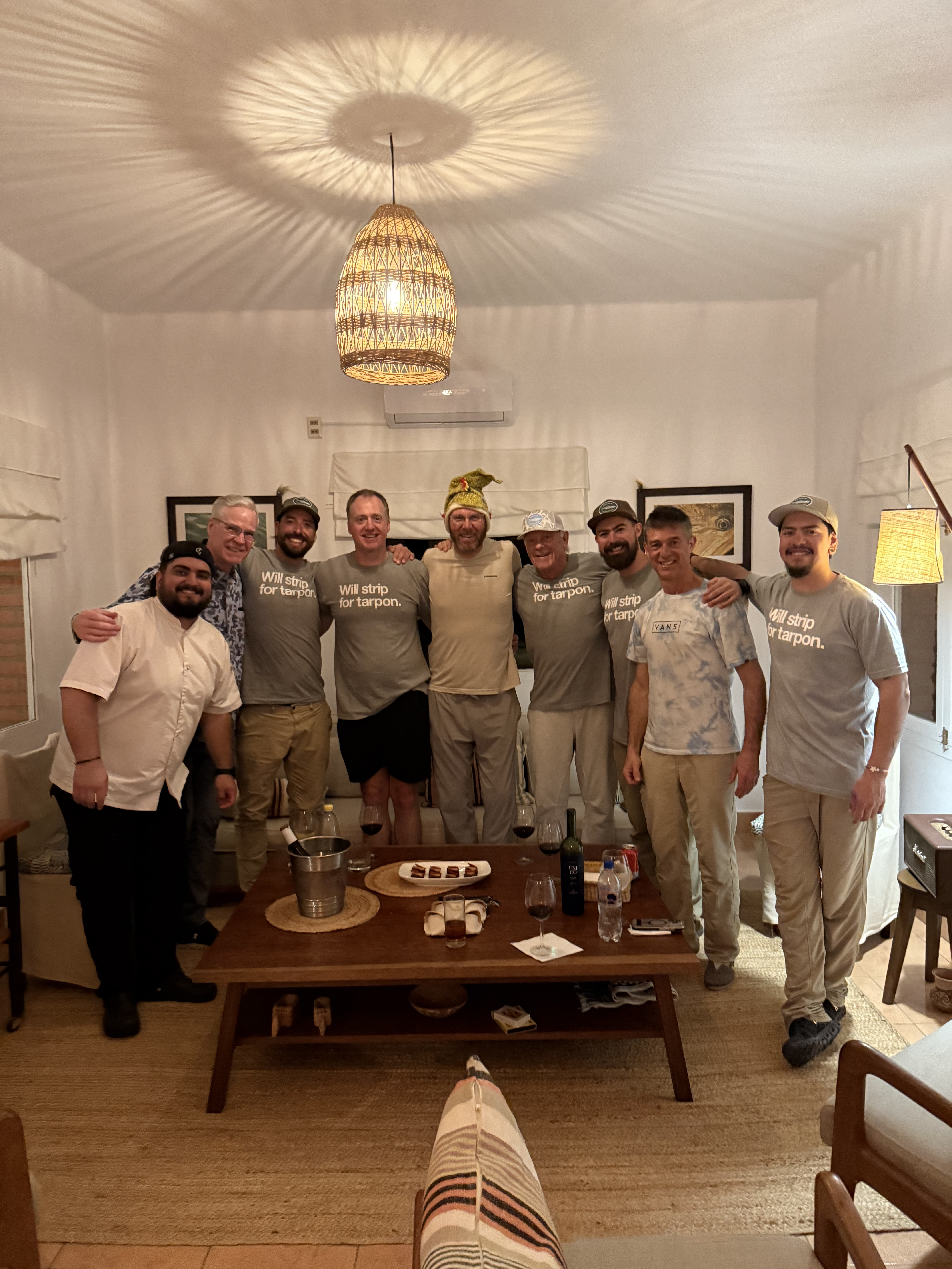 Tom Morgan&rsquo;s group with the guides and the Tariquía Lodge team on the final evening