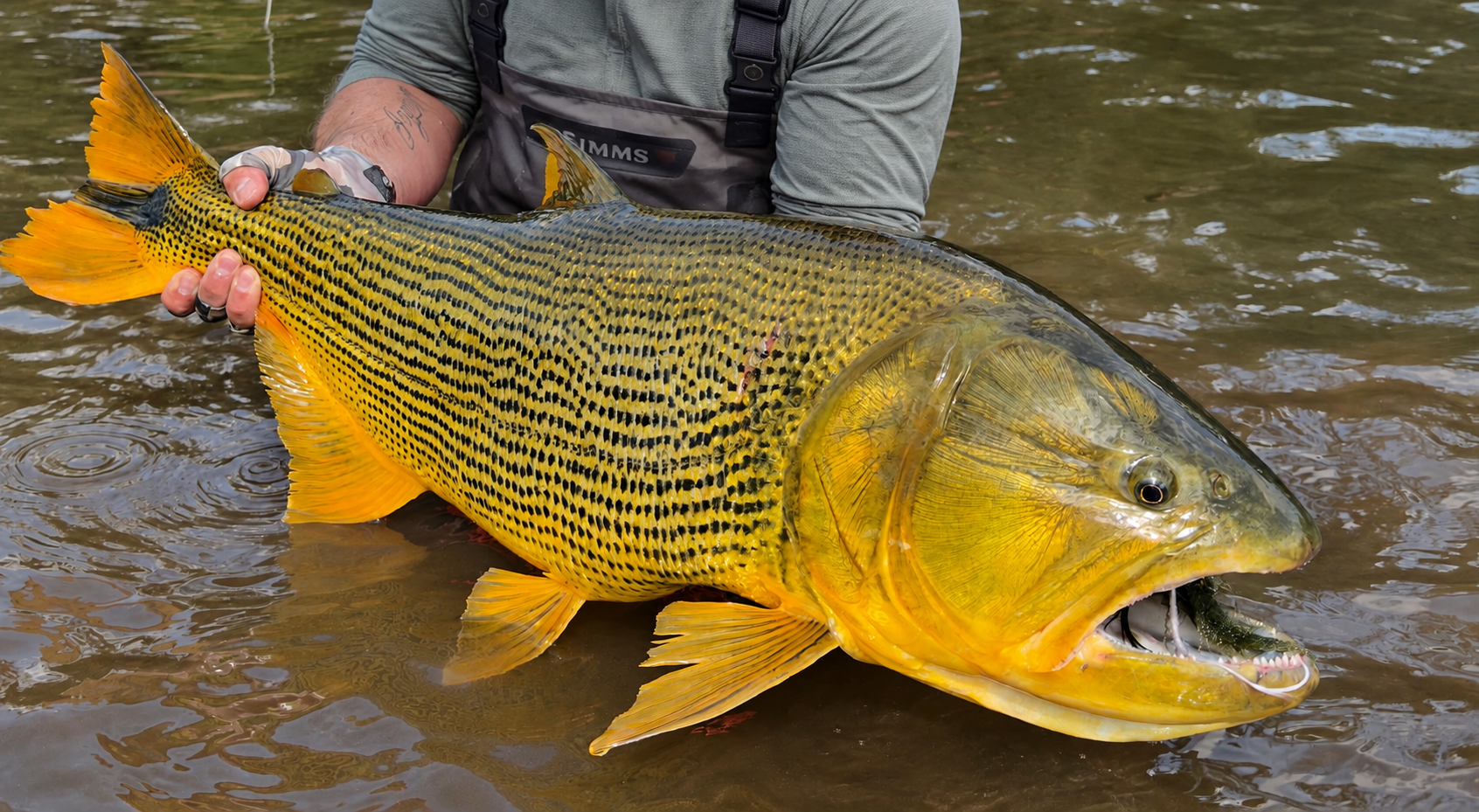 Close-up of a golden dorado from the second day