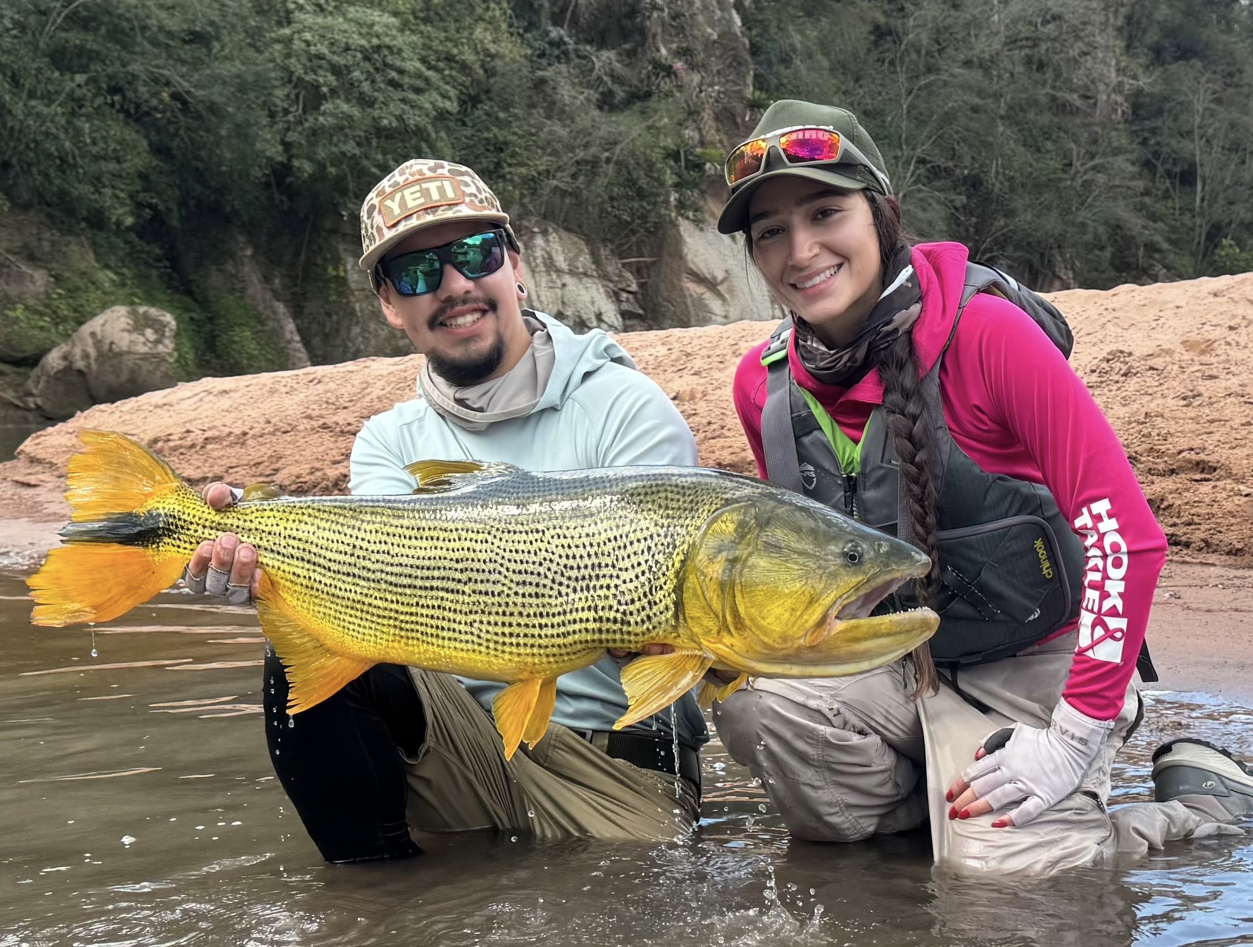 Catarina with her second dorado of more than 90 cm
