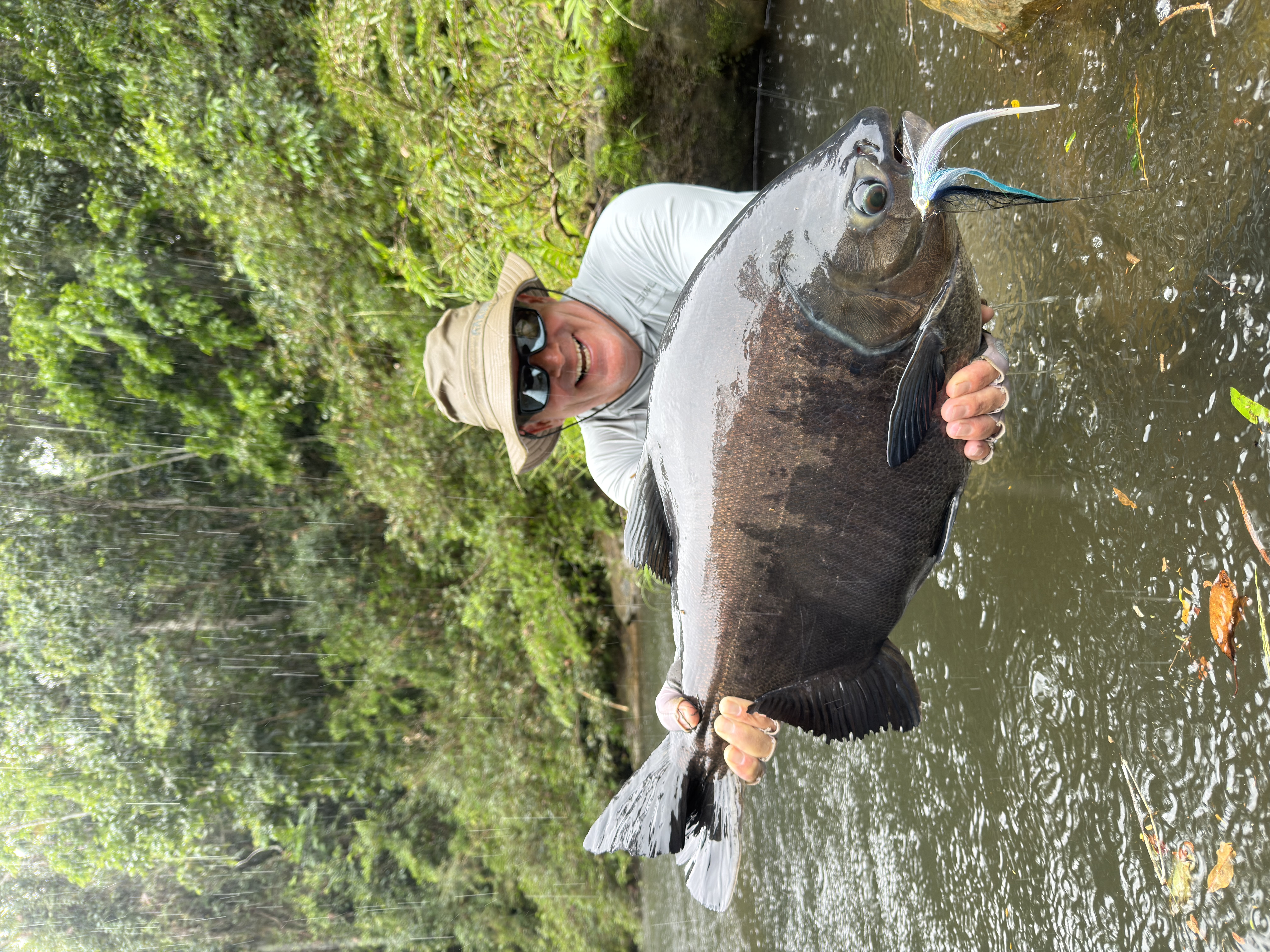 Reynolds with one of his three pacú from a single day