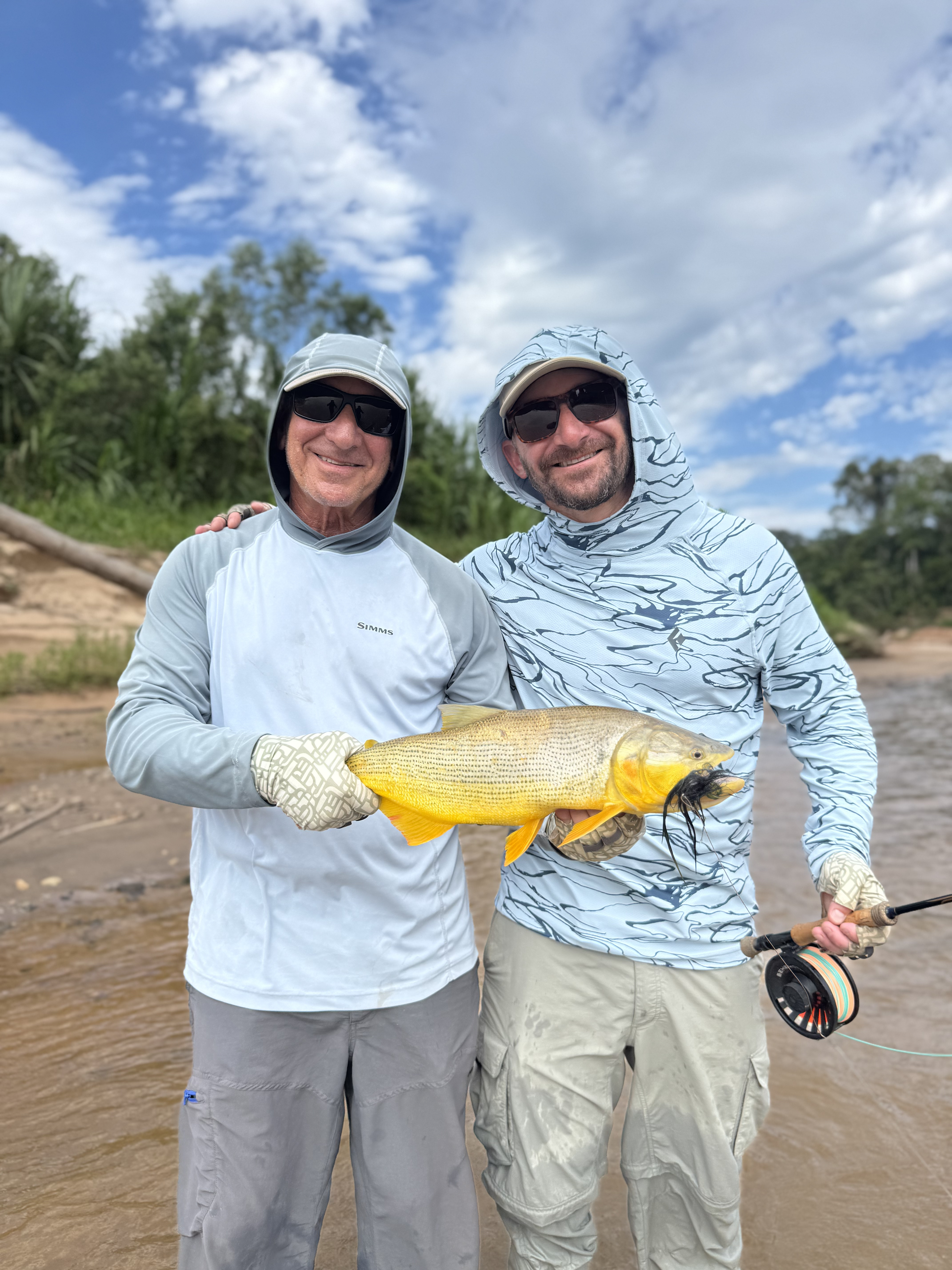 Arthur and Max, father and son, with their dorado