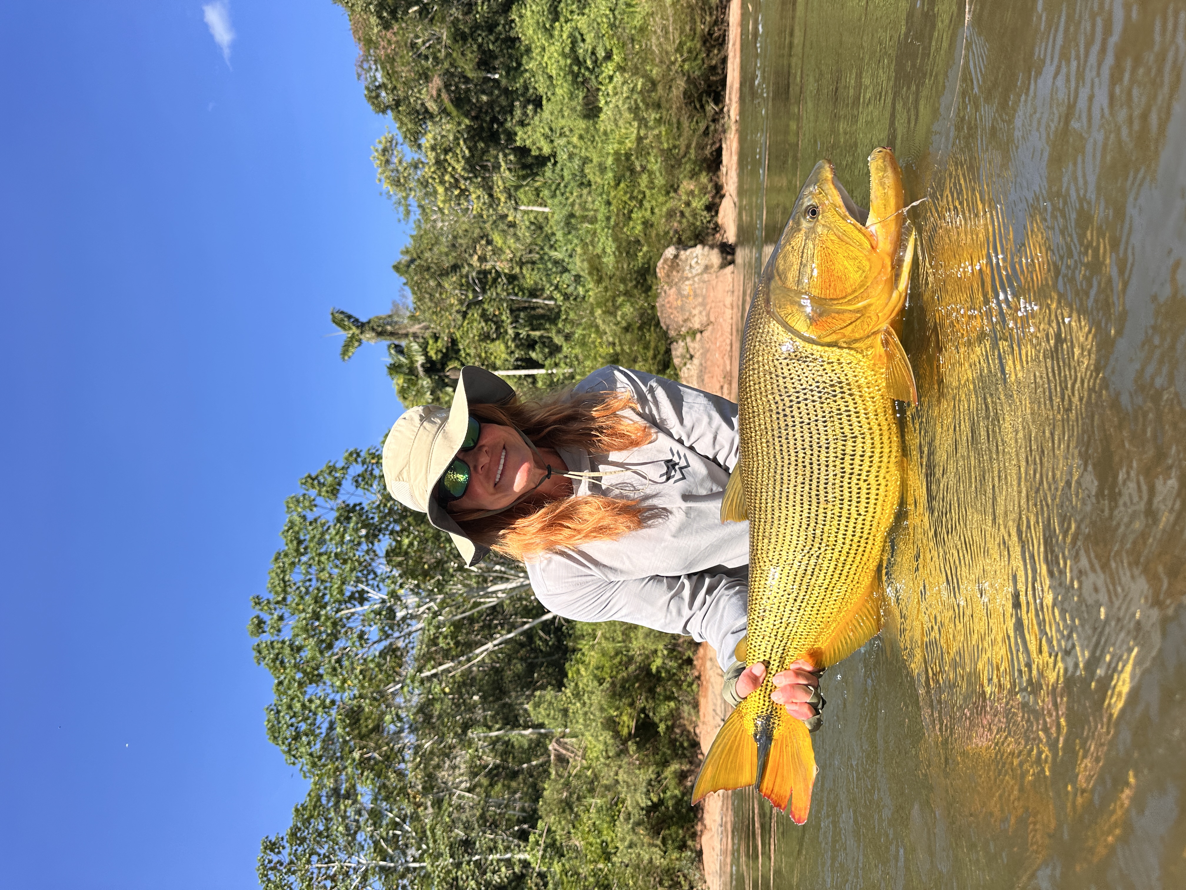 Kamaya with her 20-pound female dorado