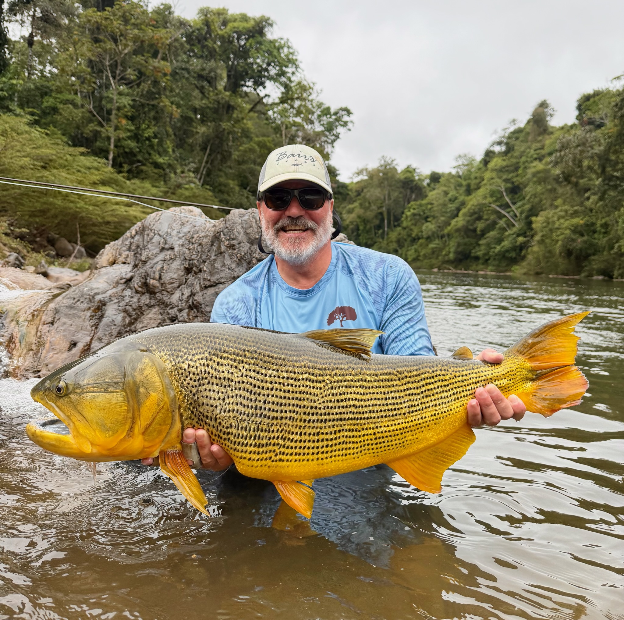 Derek with the 26-pound female dorado from the upper Sécure